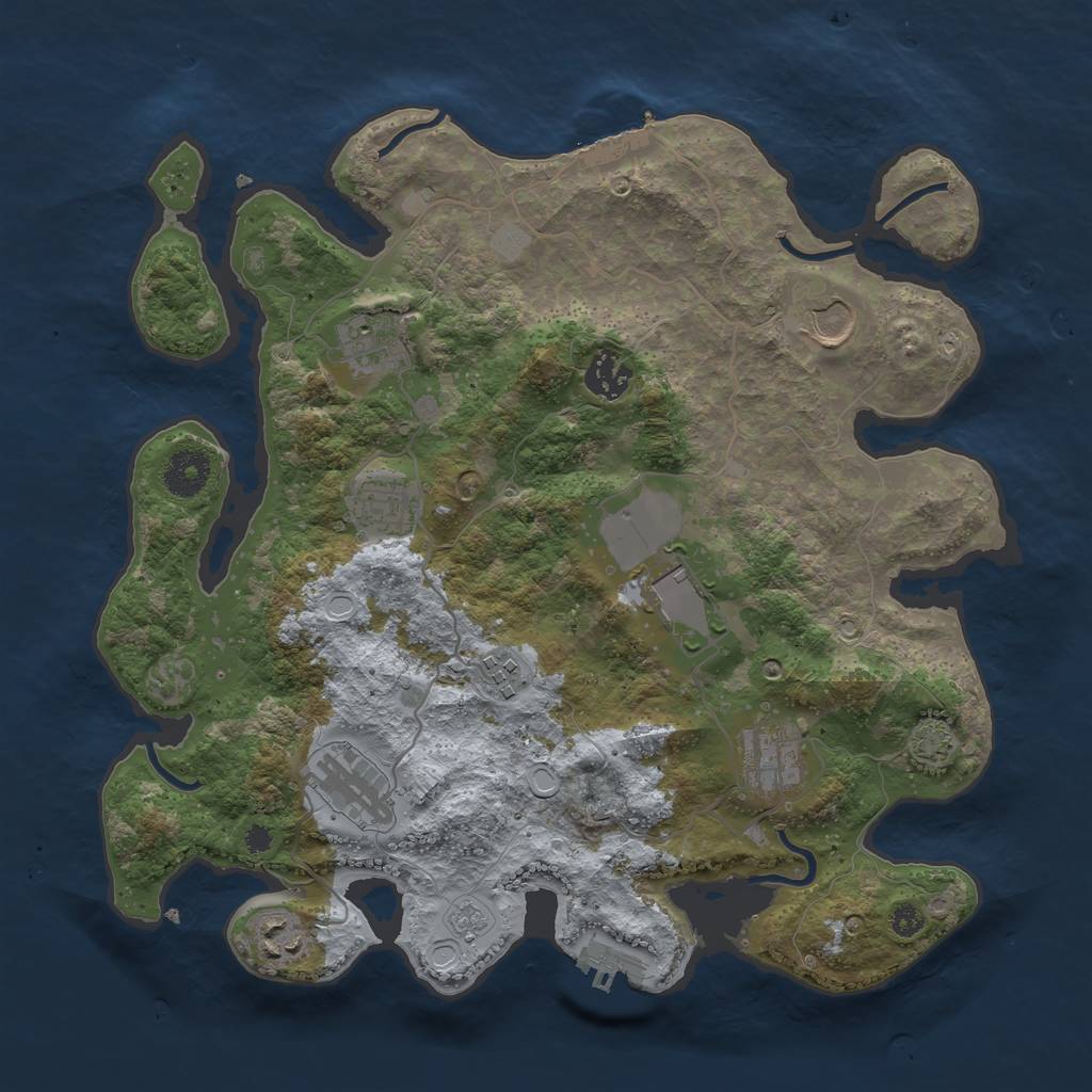Rust Map: Procedural Map, Size: 3500, Seed: 356969, 15 Monuments