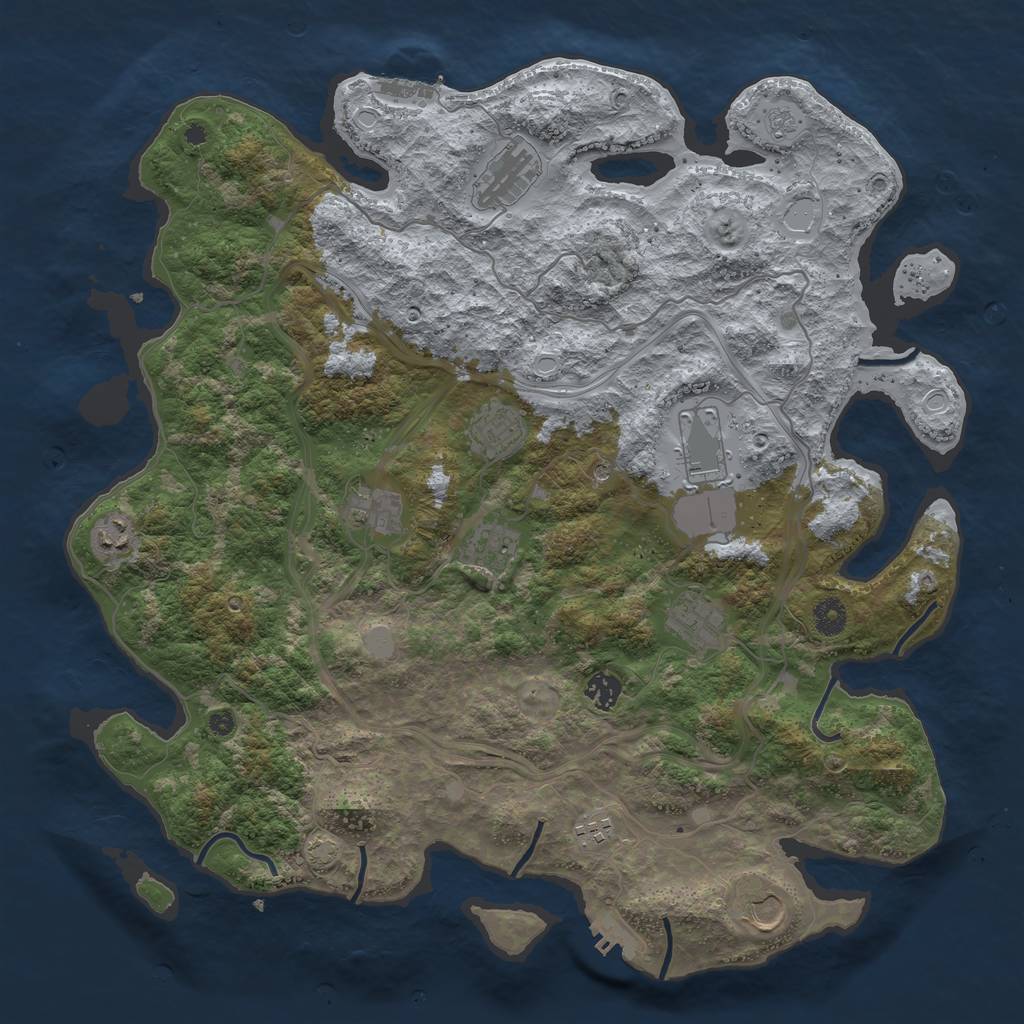 Rust Map: Procedural Map, Size: 4250, Seed: 584325, 17 Monuments