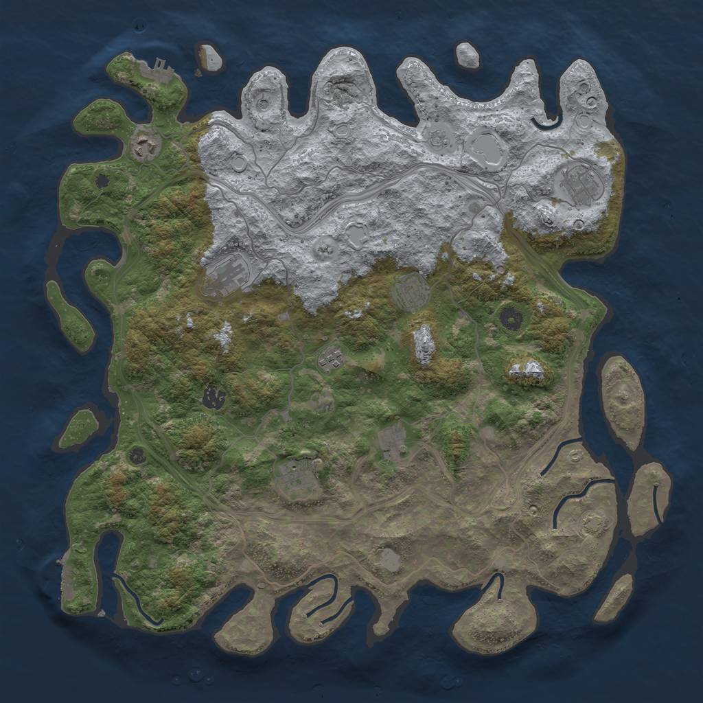 Rust Map: Procedural Map, Size: 4500, Seed: 341709224, 15 Monuments