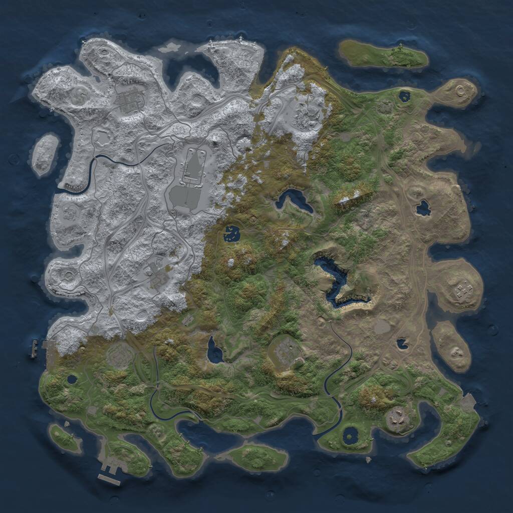 Rust Map: Procedural Map, Size: 4500, Seed: 57834, 15 Monuments