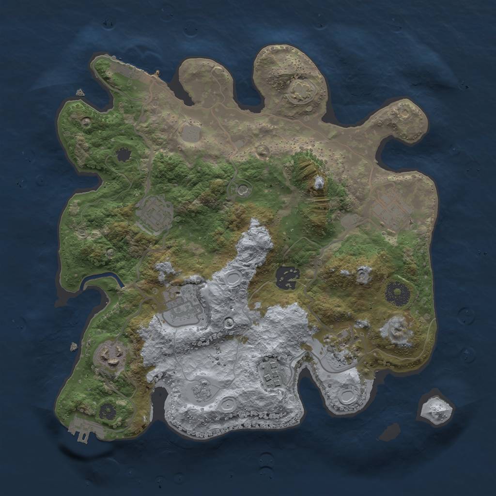 Rust Map: Procedural Map, Size: 3000, Seed: 431647, 14 Monuments