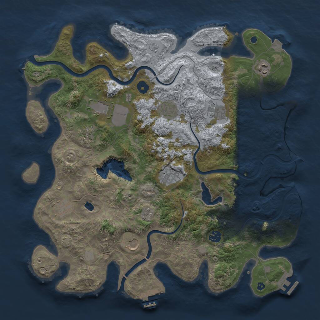 Rust Map: Procedural Map, Size: 4000, Seed: 466657667, 16 Monuments