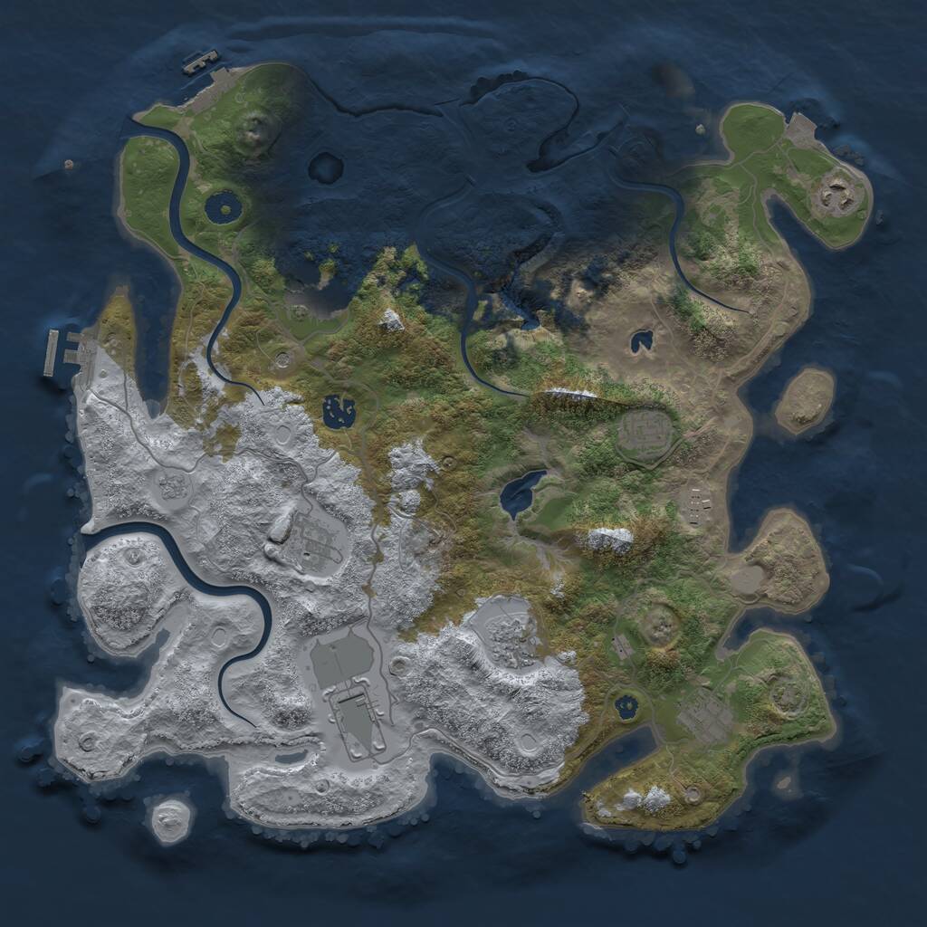 Rust Map: Procedural Map, Size: 4000, Seed: 18228056, 15 Monuments