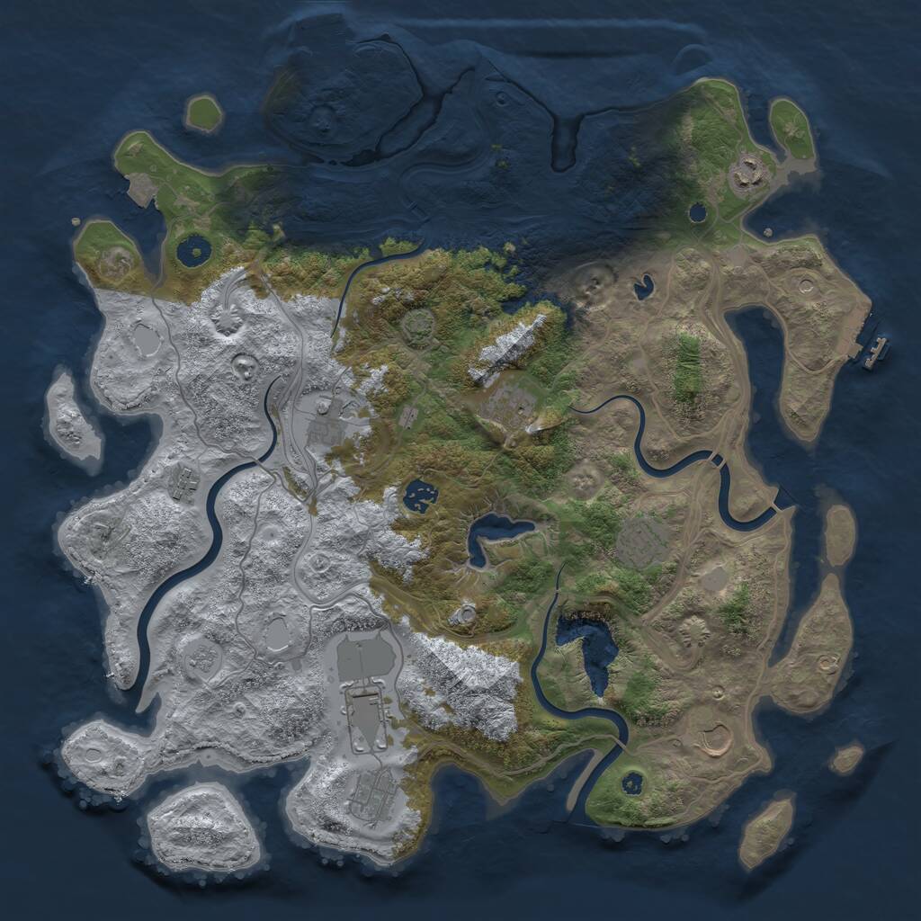 Rust Map: Procedural Map, Size: 4250, Seed: 611379253, 15 Monuments