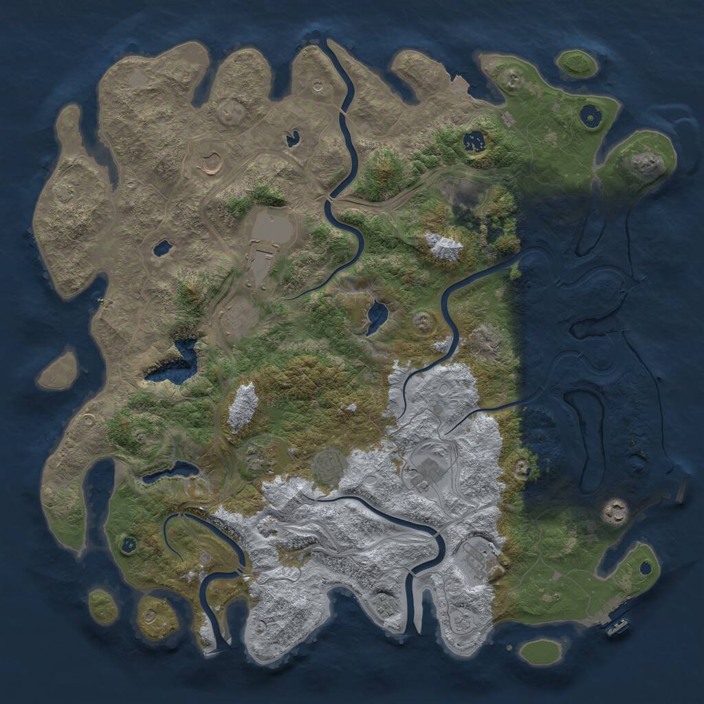 Rust Map: Procedural Map, Size: 4800, Seed: 1259597164, 17 Monuments