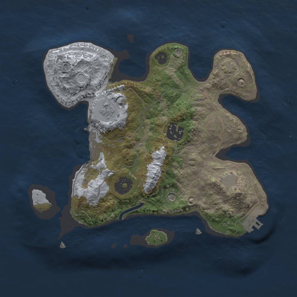 Rust Map: Procedural Map, Size: 2500, Seed: 1688047703, 8 Monuments