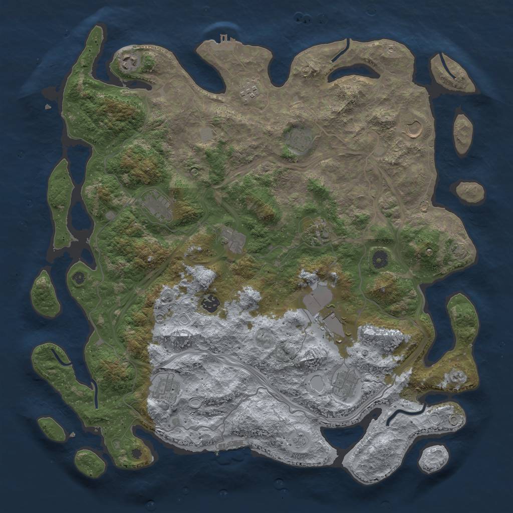 Rust Map: Procedural Map, Size: 4500, Seed: 1632371971, 18 Monuments