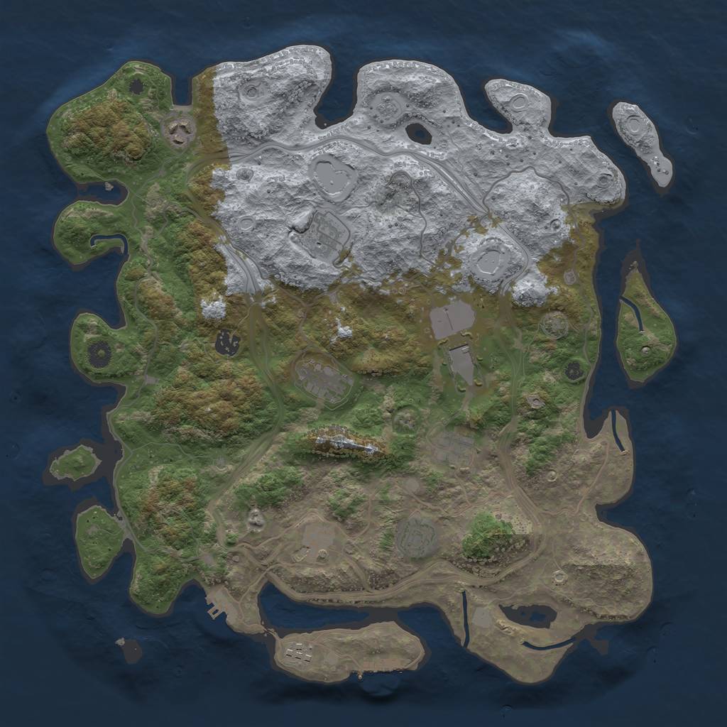 Rust Map: Procedural Map, Size: 4250, Seed: 451407494, 16 Monuments