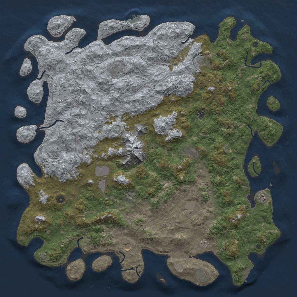 Rust Map: Procedural Map, Size: 5500, Seed: 10179615, 18 Monuments