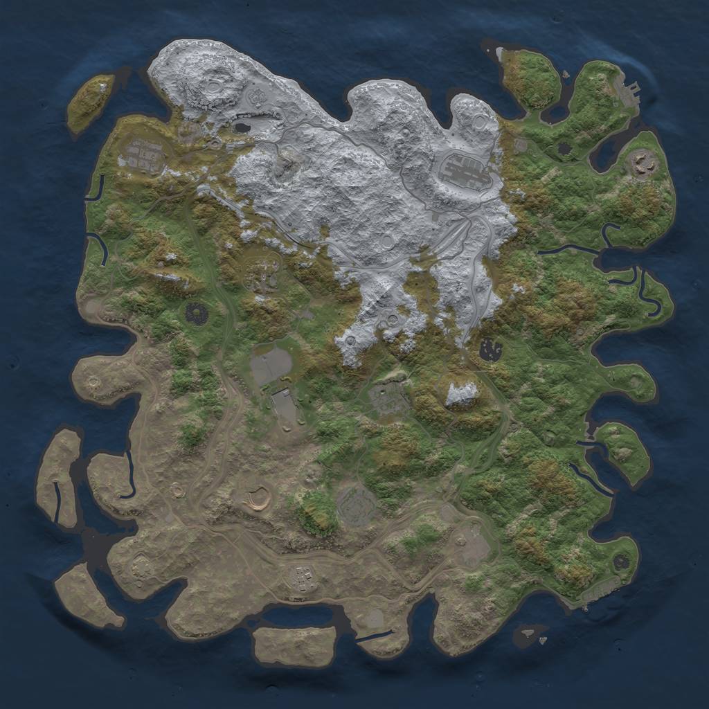 Rust Map: Procedural Map, Size: 4500, Seed: 726737042, 18 Monuments