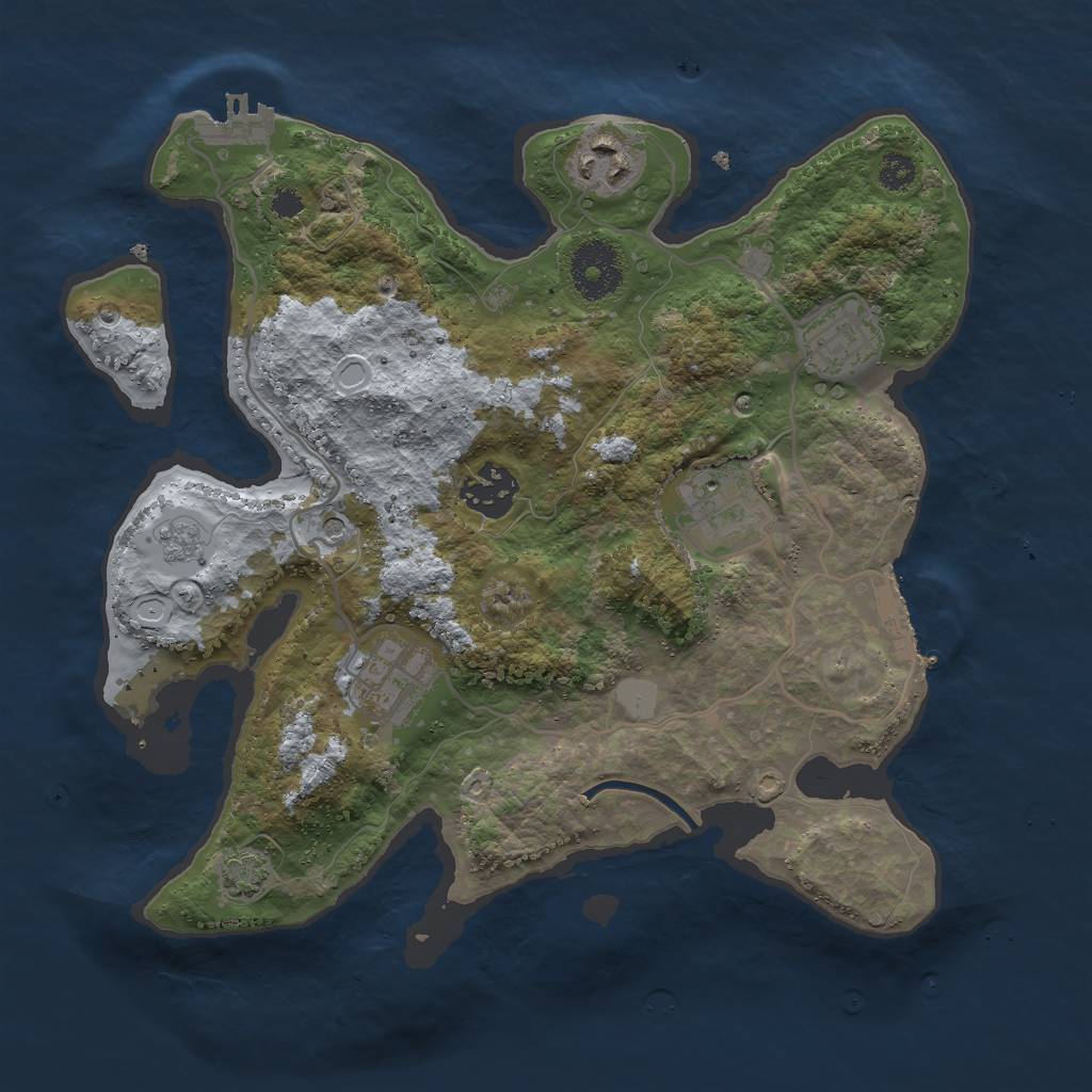 Rust Map: Procedural Map, Size: 3000, Seed: 337112329, 12 Monuments