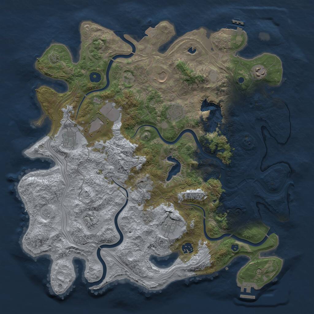 Rust Map: Procedural Map, Size: 4250, Seed: 2033464924, 15 Monuments