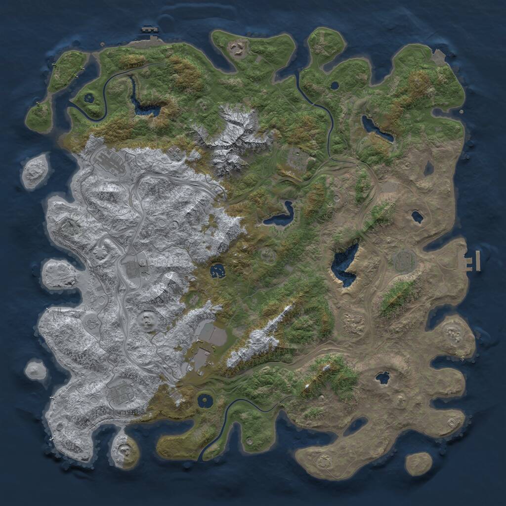 Rust Map: Procedural Map, Size: 5000, Seed: 61305797, 16 Monuments