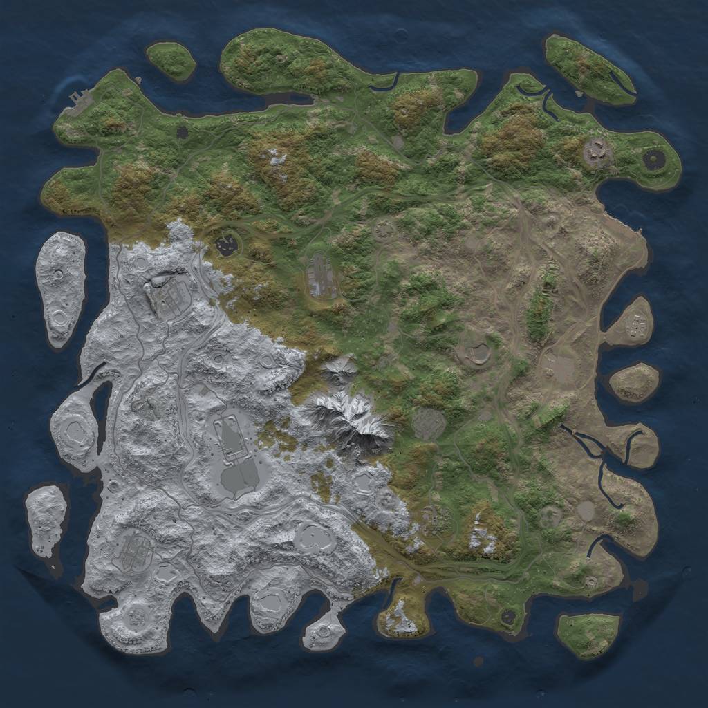 Rust Map: Procedural Map, Size: 5000, Seed: 8264656, 18 Monuments