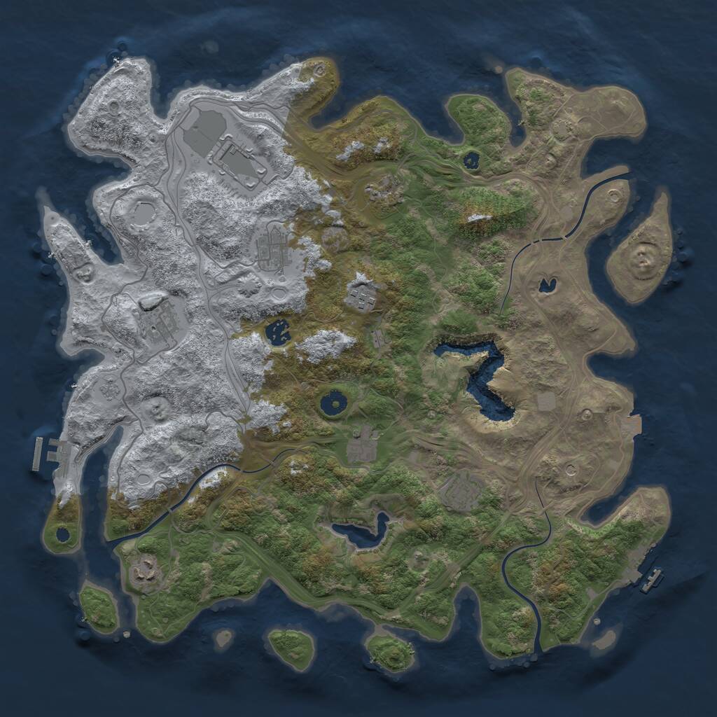 Rust Map: Procedural Map, Size: 4250, Seed: 1381277041, 15 Monuments