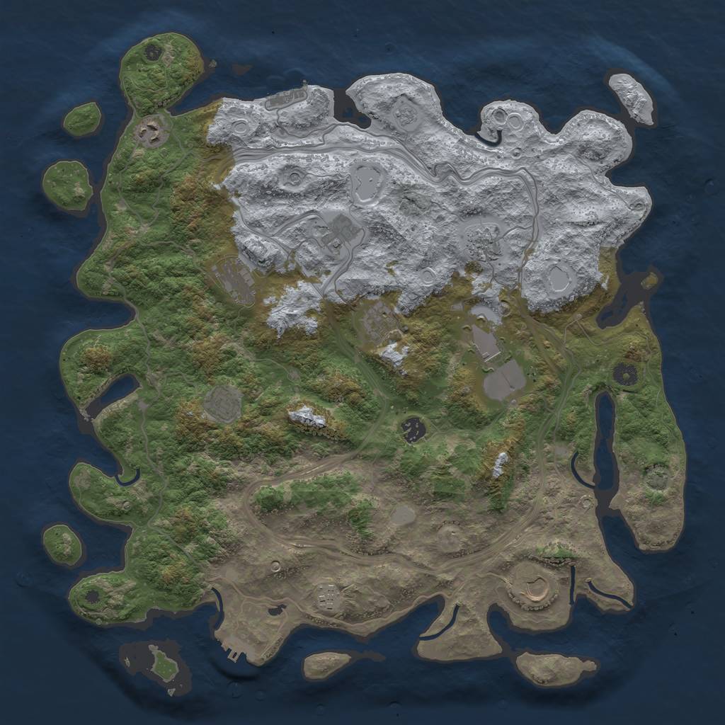 Rust Map: Procedural Map, Size: 4500, Seed: 21901, 17 Monuments