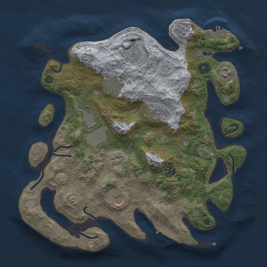 Rust Map: Procedural Map, Size: 3500, Seed: 587136174, 15 Monuments