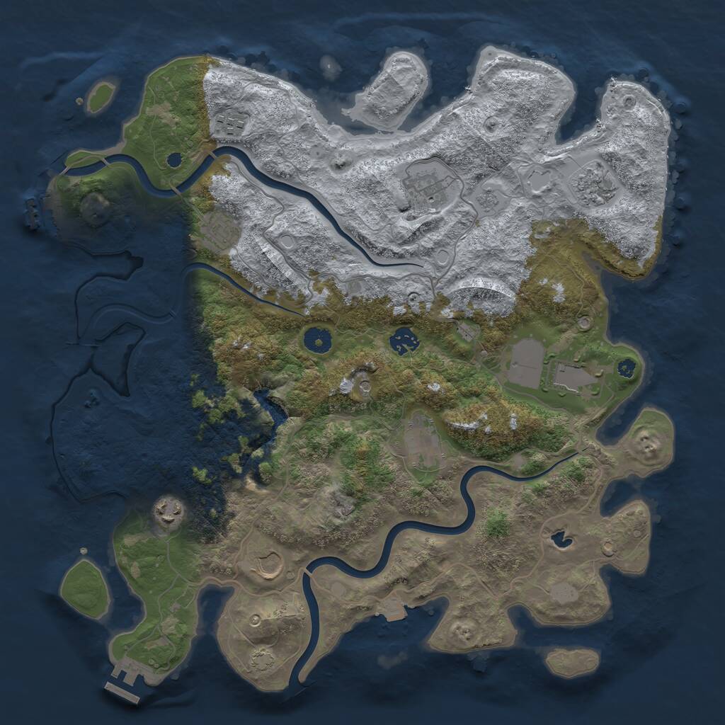 Rust Map: Procedural Map, Size: 4000, Seed: 1206502631, 15 Monuments