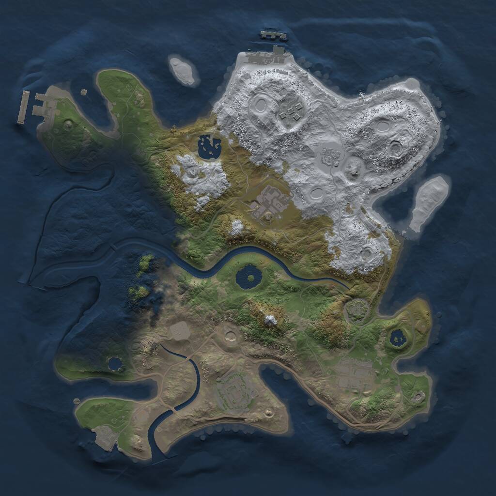 Rust Map: Procedural Map, Size: 3000, Seed: 698, 11 Monuments