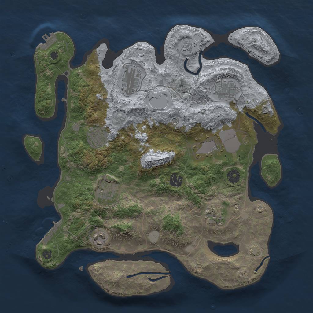Rust Map: Procedural Map, Size: 3500, Seed: 1194578299, 15 Monuments