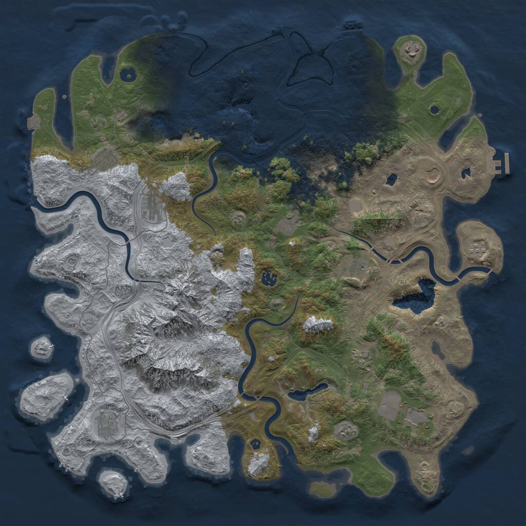 Rust Map: Procedural Map, Size: 5000, Seed: 961061058, 17 Monuments