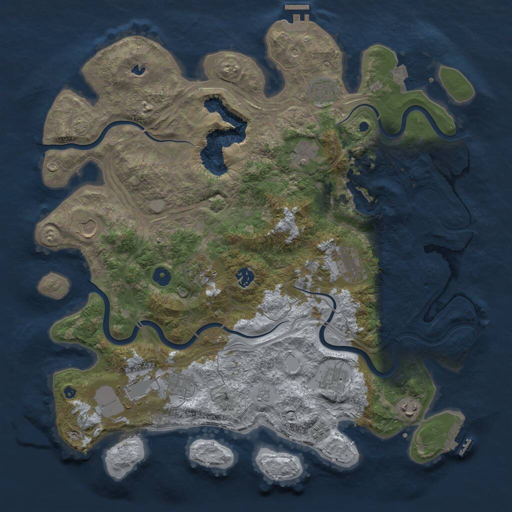 Rust Map: Procedural Map, Size: 4250, Seed: 859258086, 17 Monuments