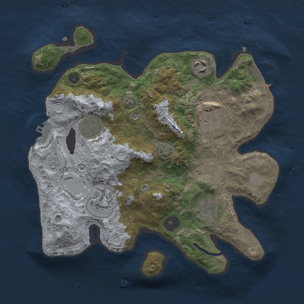 Rust Map: Procedural Map, Size: 3000, Seed: 151352, 12 Monuments