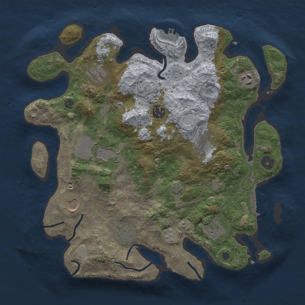Rust Map: Procedural Map, Size: 3500, Seed: 1477445406, 16 Monuments