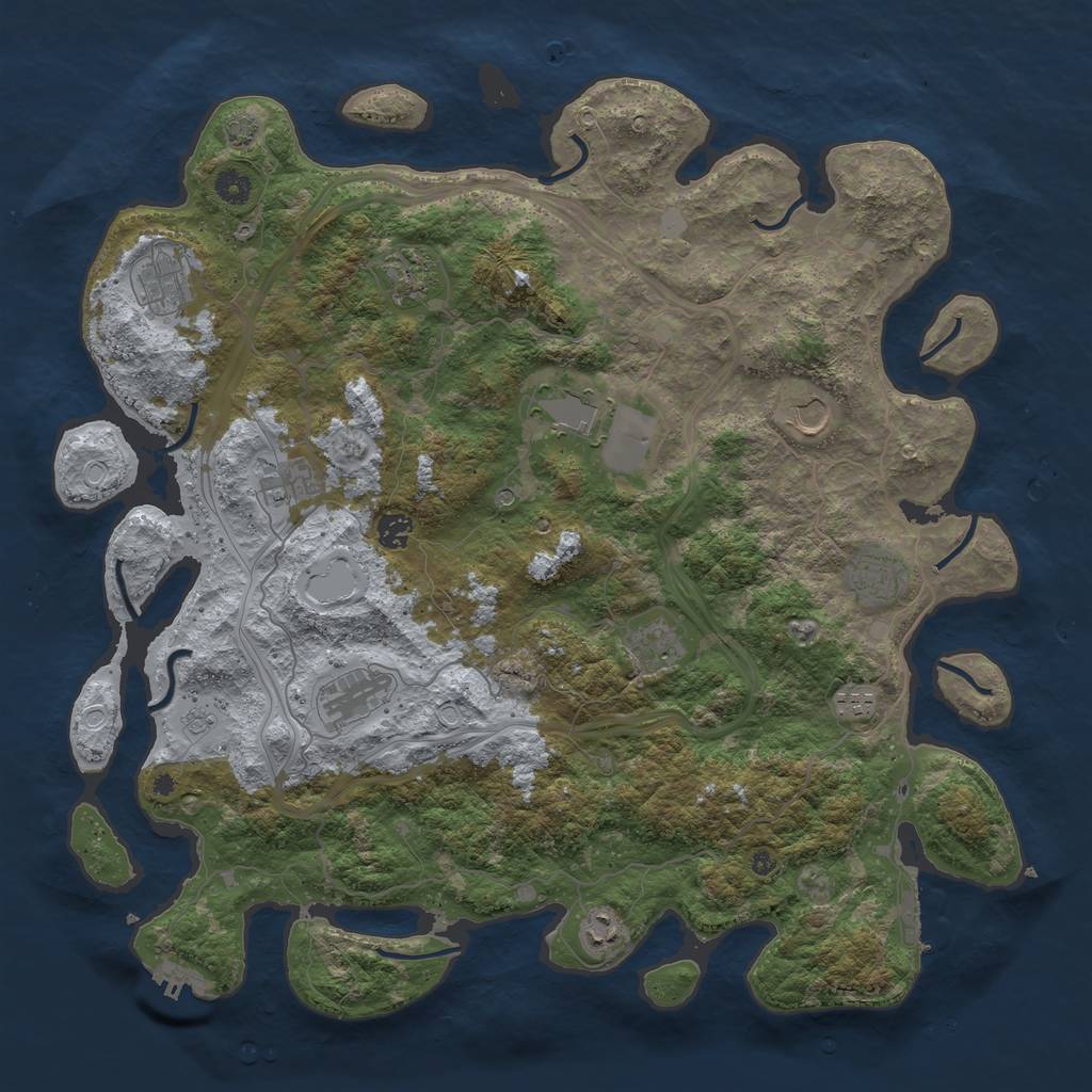 Rust Map: Procedural Map, Size: 4500, Seed: 173011267, 18 Monuments