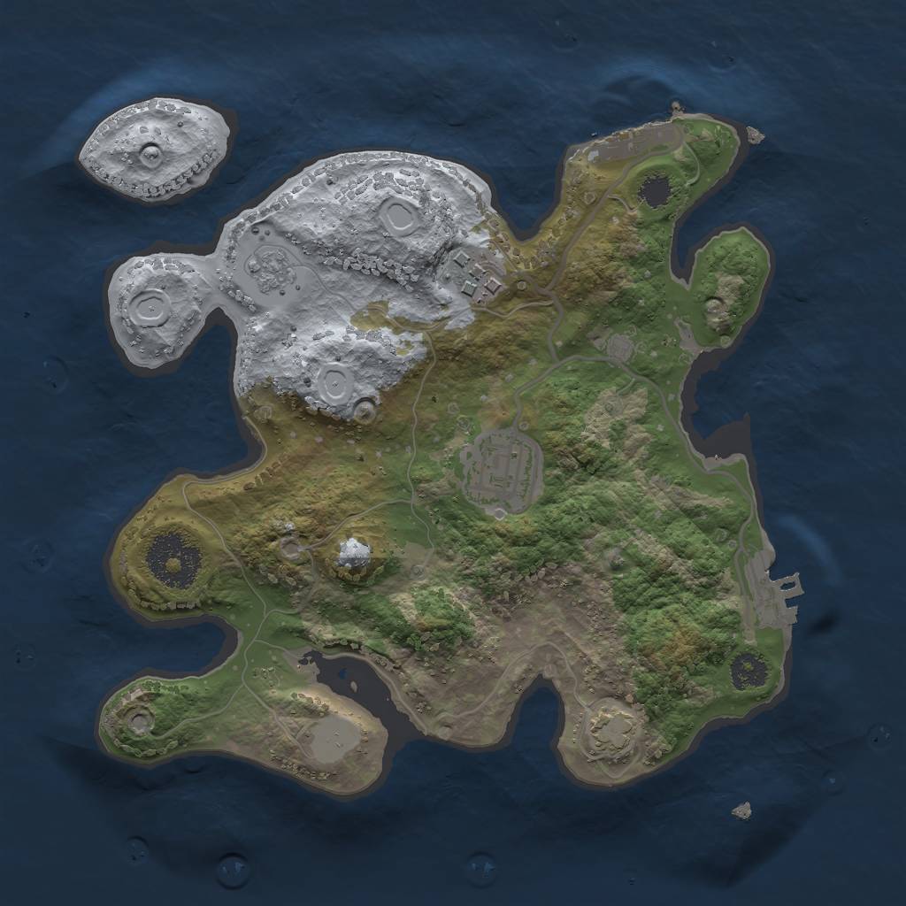 Rust Map: Procedural Map, Size: 2500, Seed: 501907082, 8 Monuments
