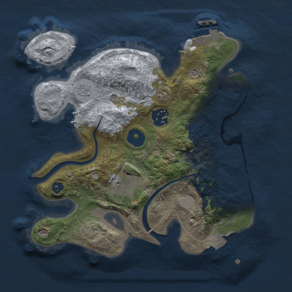 Rust Map: Procedural Map, Size: 2500, Seed: 501907082, 8 Monuments