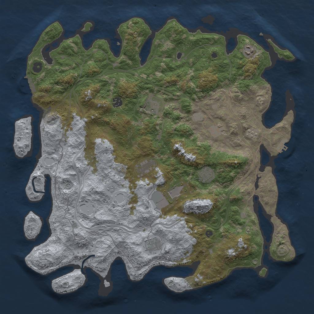 Rust Map: Procedural Map, Size: 4600, Seed: 2088011942, 16 Monuments