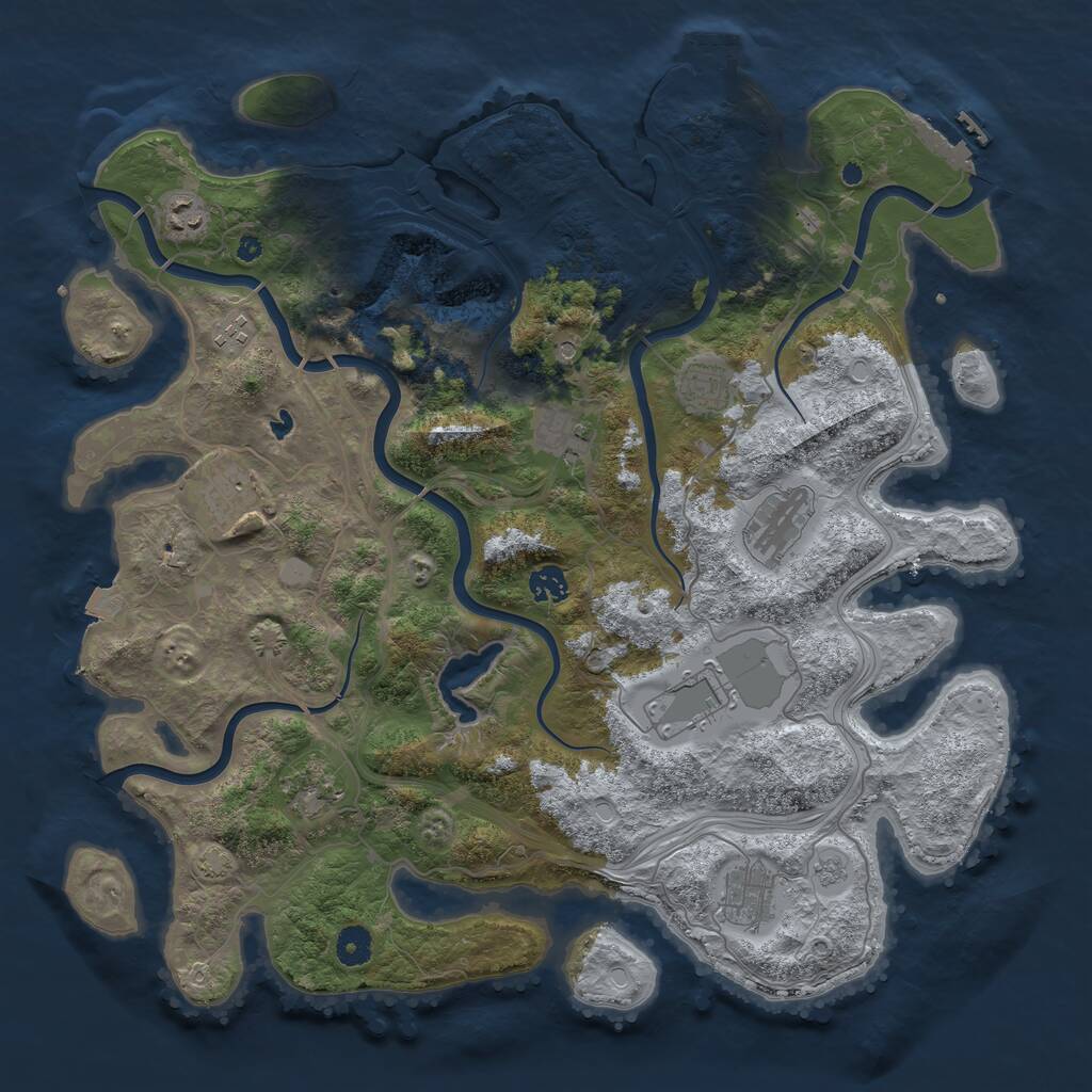 Rust Map: Procedural Map, Size: 4250, Seed: 499657529, 16 Monuments