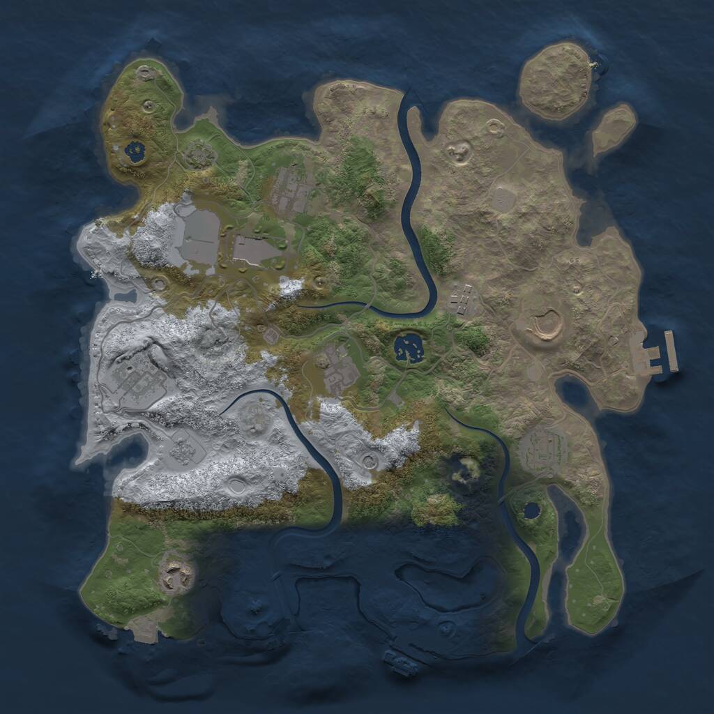 Rust Map: Procedural Map, Size: 3500, Seed: 1778751417, 15 Monuments