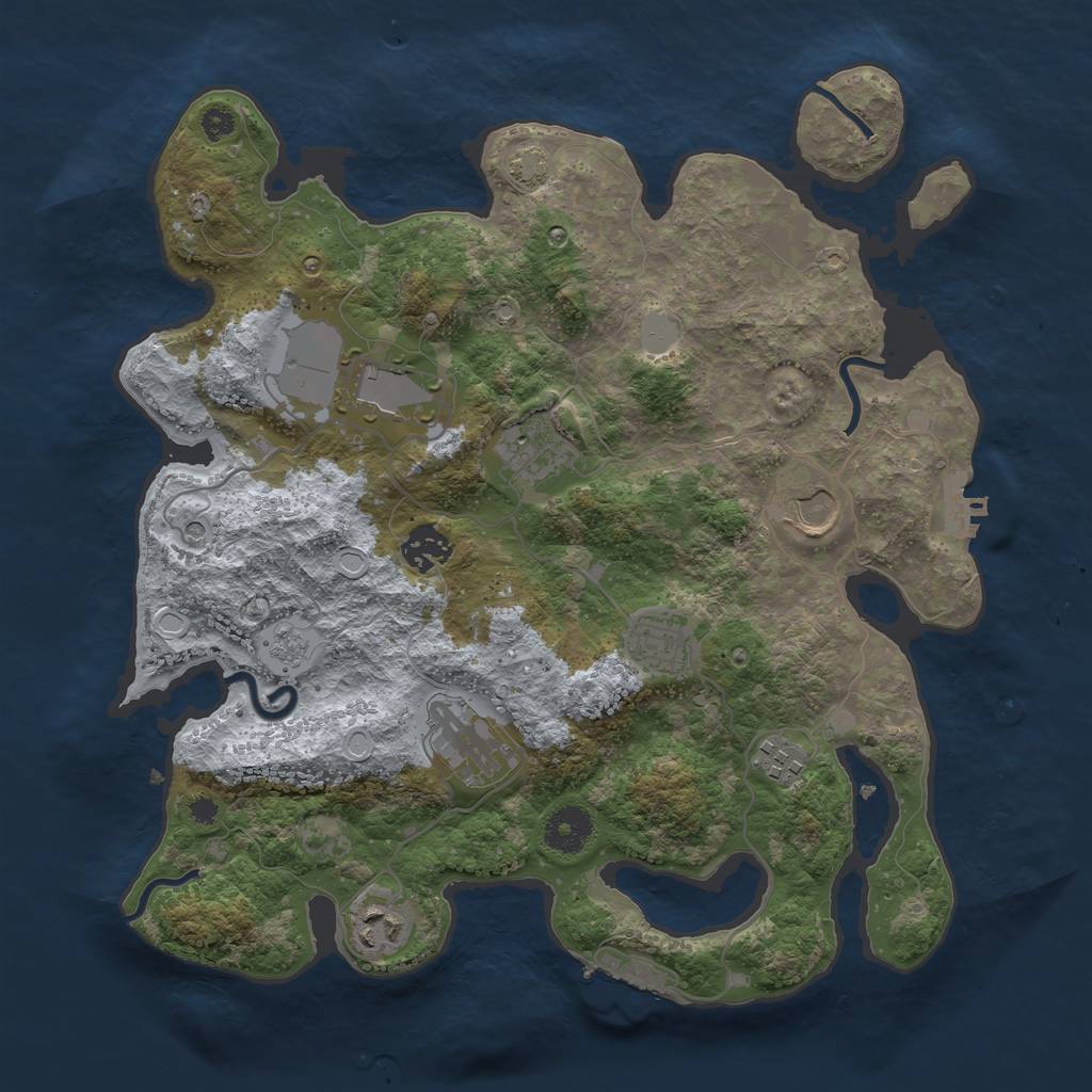Rust Map: Procedural Map, Size: 3500, Seed: 1778751417, 15 Monuments