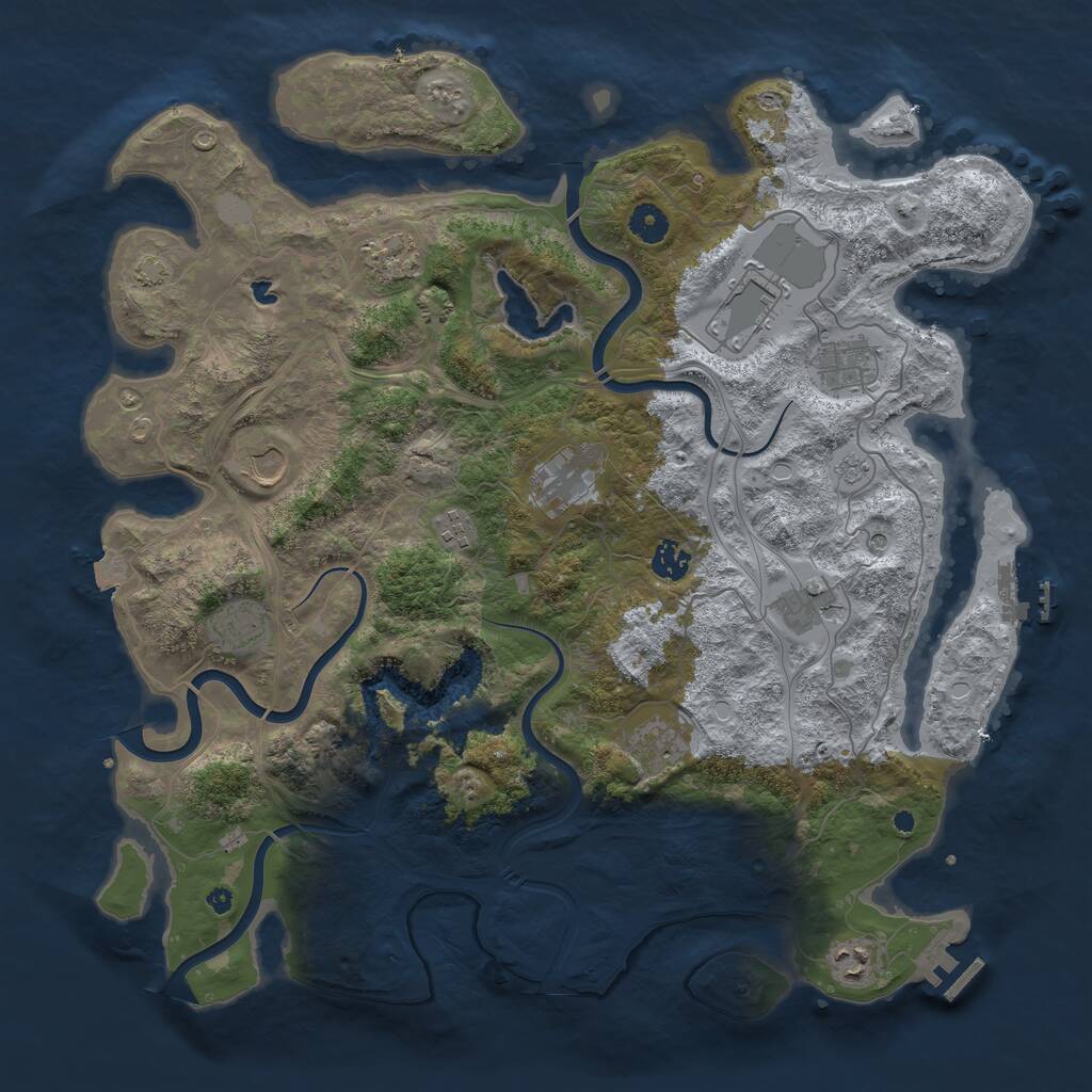 Rust Map: Procedural Map, Size: 4250, Seed: 124234285, 17 Monuments