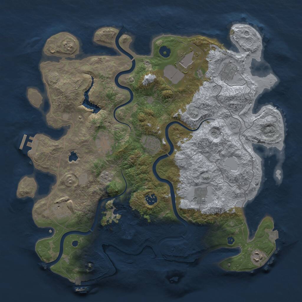 Rust Map: Procedural Map, Size: 4000, Seed: 539290297, 15 Monuments