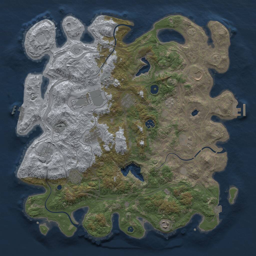 Rust Map: Procedural Map, Size: 4300, Seed: 1931548974, 16 Monuments