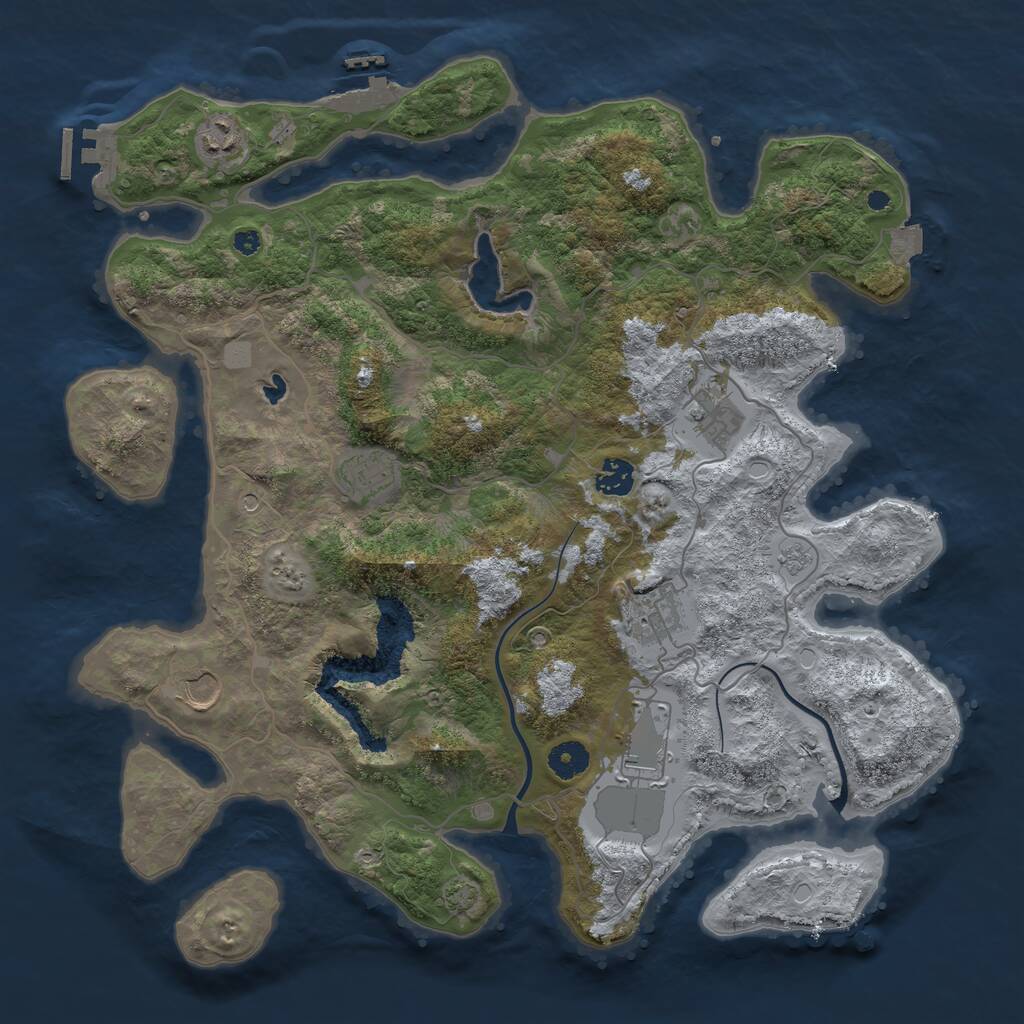 Rust Map: Procedural Map, Size: 4000, Seed: 199180365, 13 Monuments