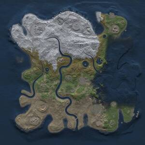 Thumbnail Rust Map: Procedural Map, Size: 3500, Seed: 1159168110, 13 Monuments