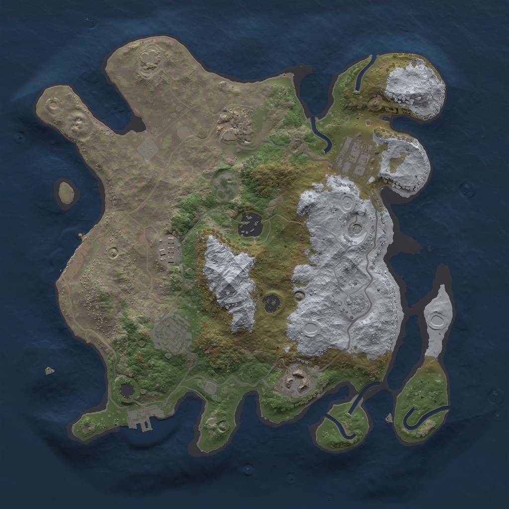Rust Map: Procedural Map, Size: 3000, Seed: 181535666, 14 Monuments