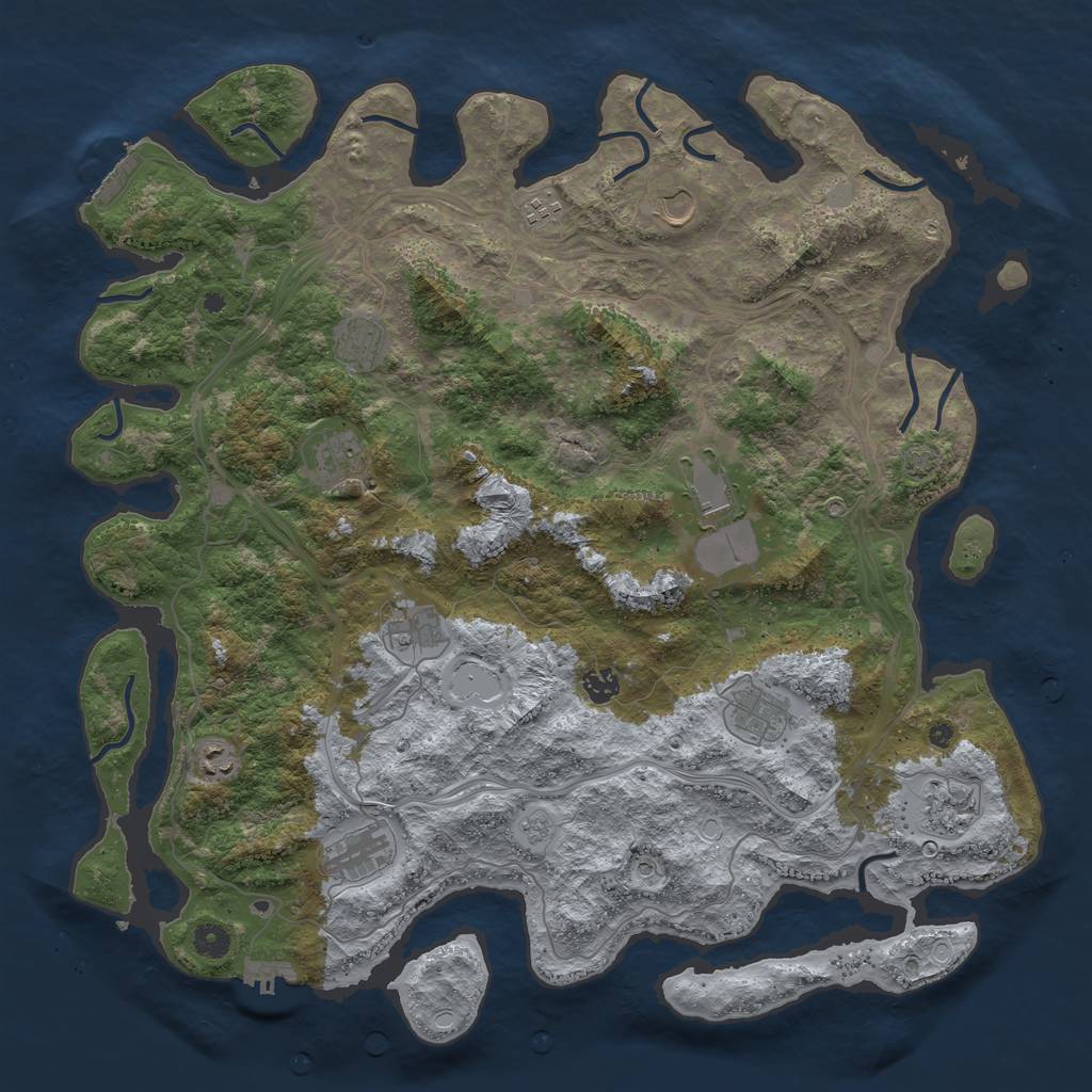 Rust Map: Procedural Map, Size: 4560, Seed: 23075, 18 Monuments