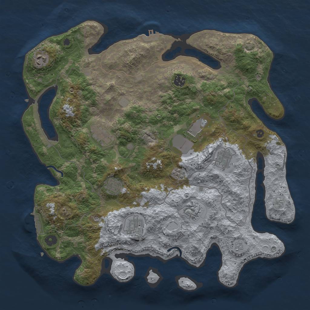 Rust Map: Procedural Map, Size: 4000, Seed: 93959794, 16 Monuments