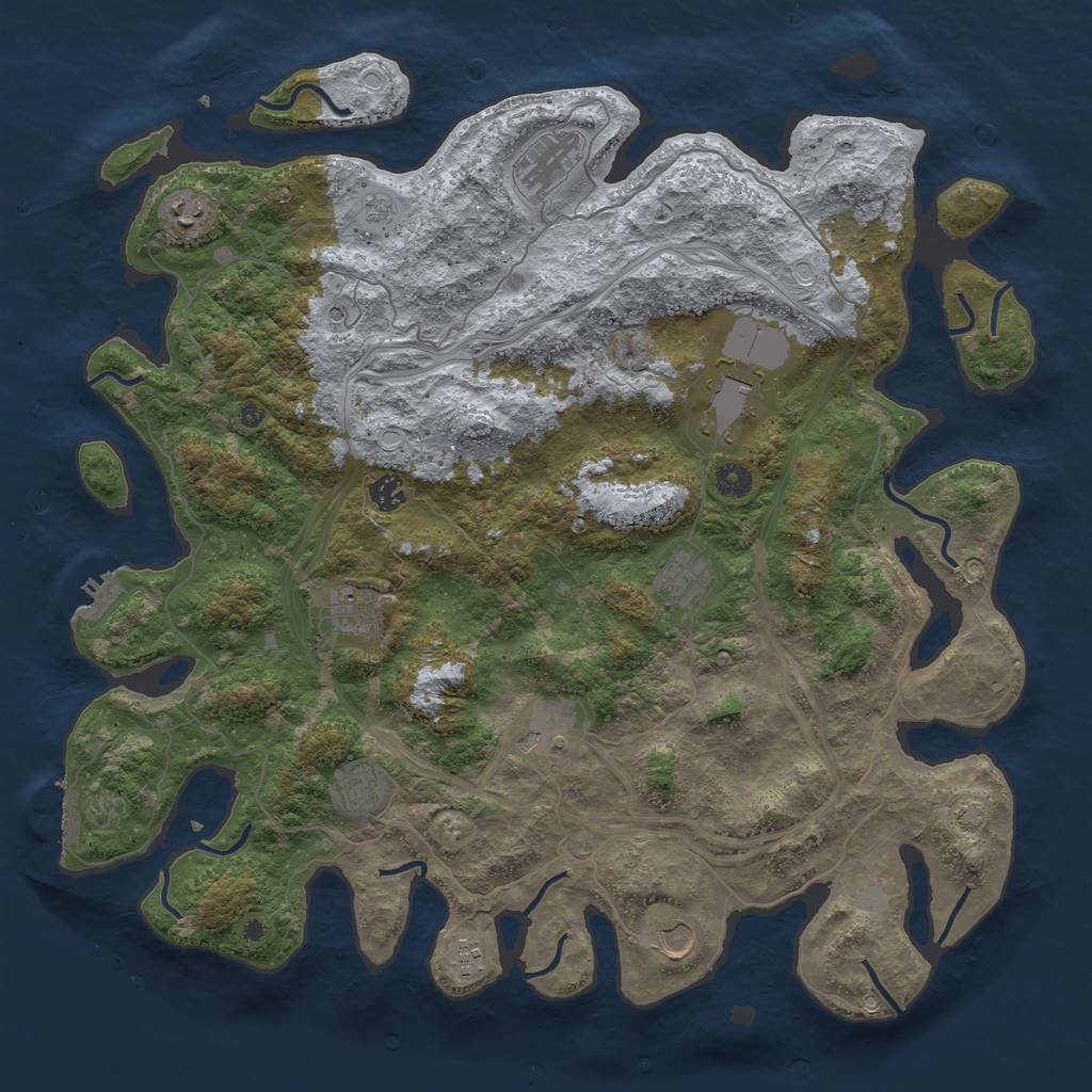 Rust Map: Procedural Map, Size: 4500, Seed: 2265535, 17 Monuments