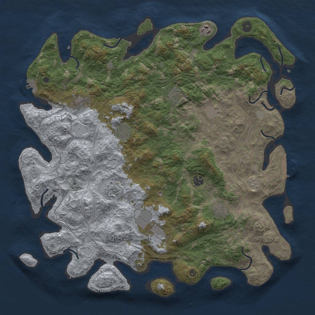 Rust Map: Procedural Map, Size: 4600, Seed: 60000, 17 Monuments