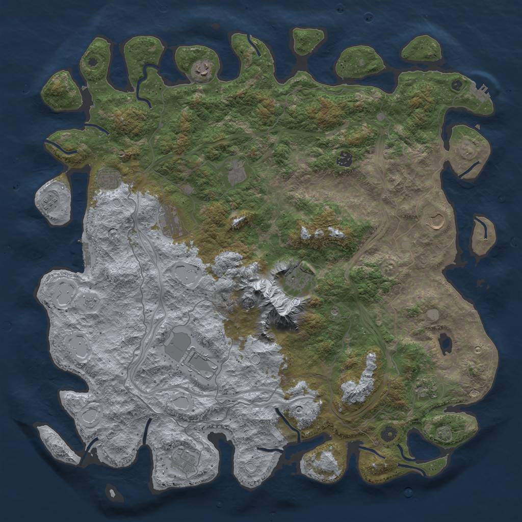 Rust Map: Procedural Map, Size: 5000, Seed: 270232862, 18 Monuments