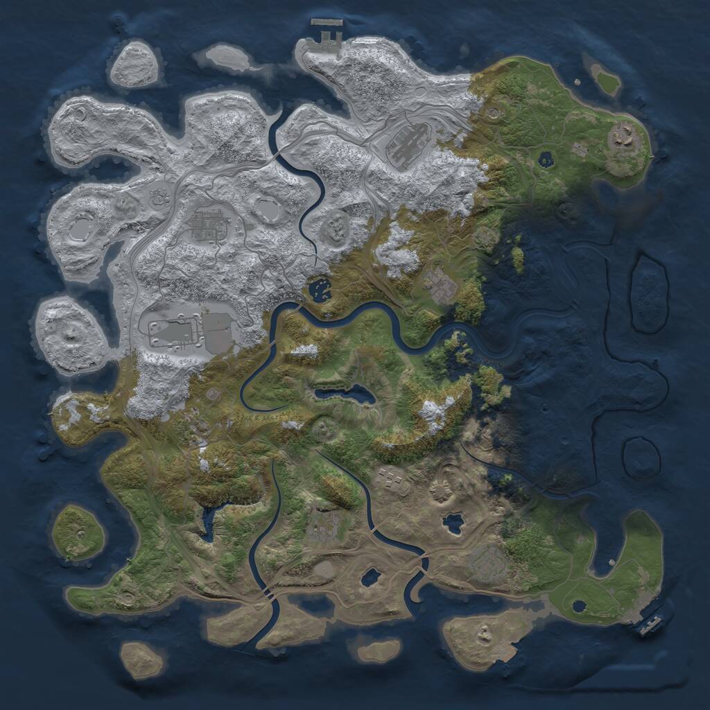 Rust Map: Procedural Map, Size: 4500, Seed: 1550748078, 16 Monuments