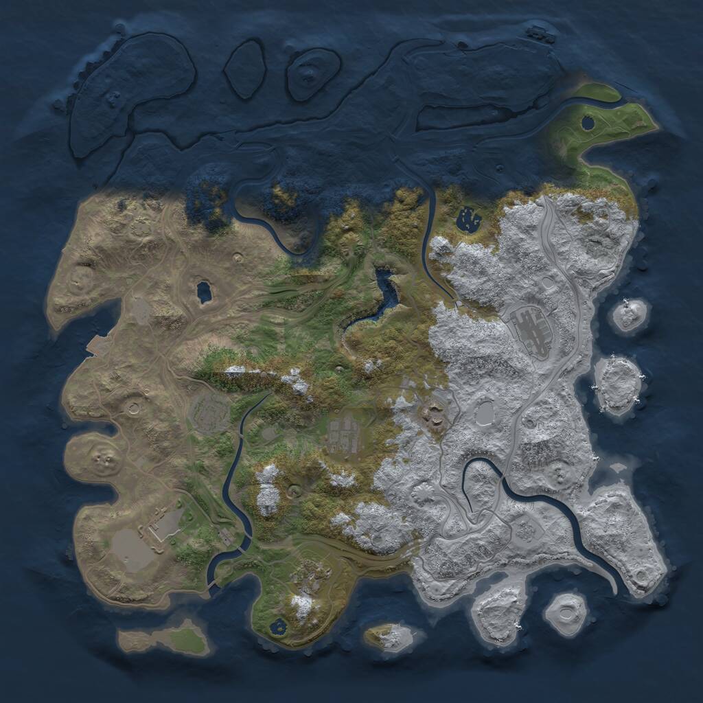 Rust Map: Procedural Map, Size: 4250, Seed: 65953360, 12 Monuments