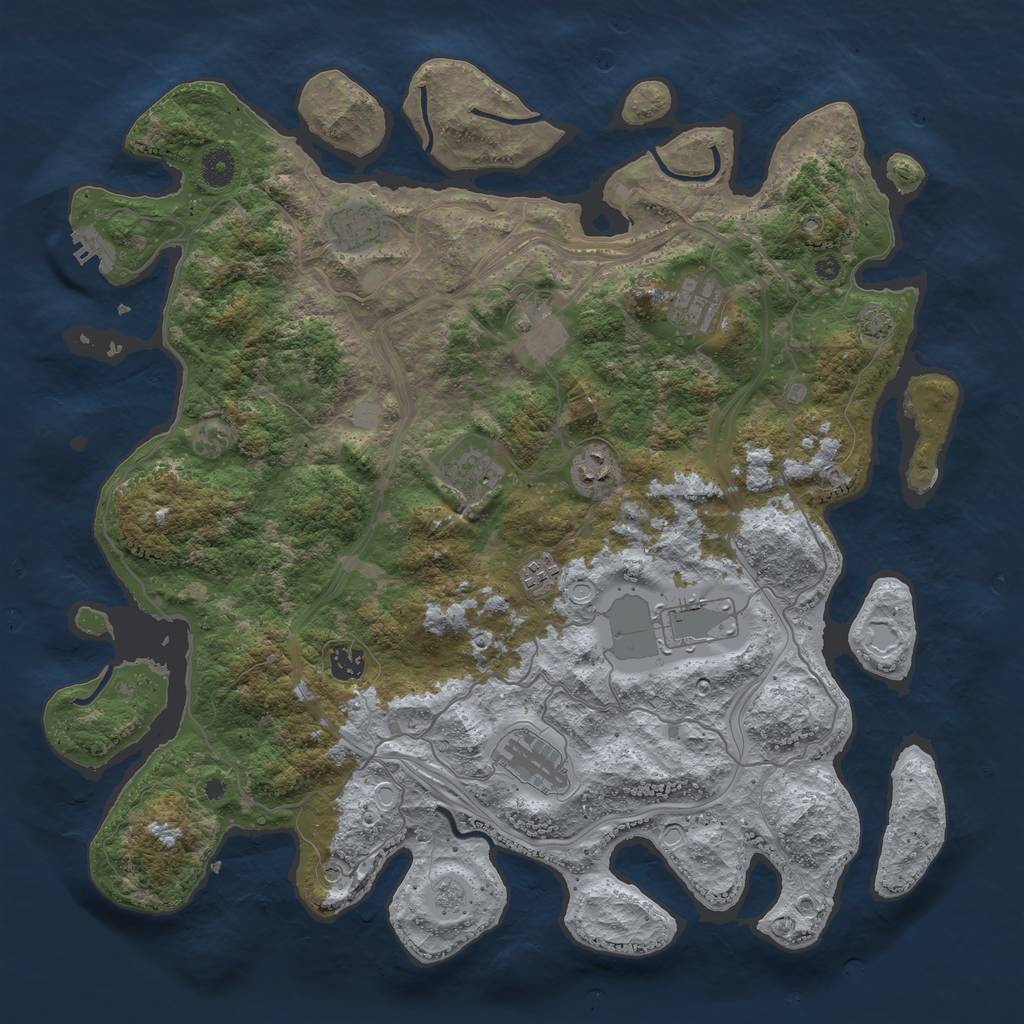 Rust Map: Procedural Map, Size: 4250, Seed: 157382198, 15 Monuments