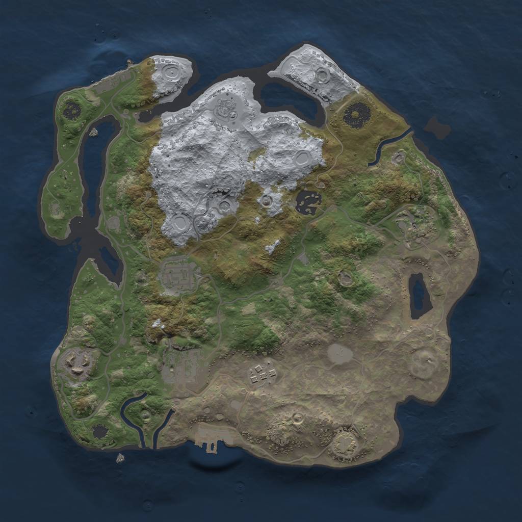 Rust Map: Procedural Map, Size: 3000, Seed: 1186615624, 13 Monuments